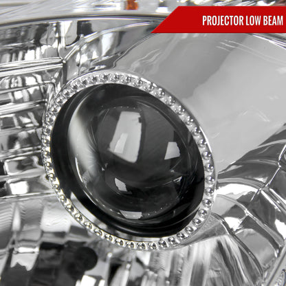 2003-2005 Nissan 350Z Projector Headlights w/ SMD LED Light Strip (Chrome Housing/Clear Lens)