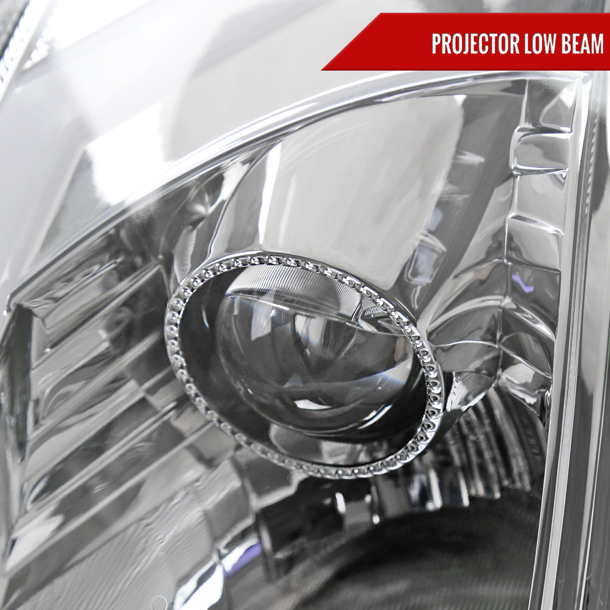 2003-2005 Nissan 350Z Switchback Sequential Turn Signal Animated LED Bar Projector Headlights (Chrome Housing/Clear Lens)