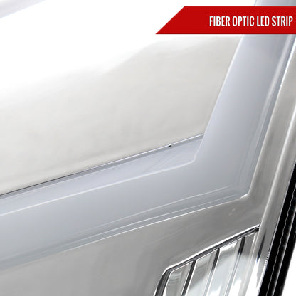 2003-2005 Nissan 350Z Switchback Sequential Turn Signal Animated LED Bar Projector Headlights (Chrome Housing/Clear Lens)