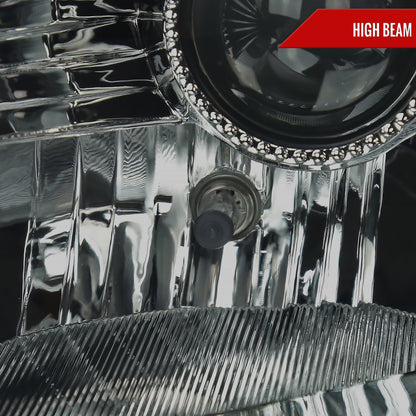 2003-2005 Nissan 350Z Projector Headlights w/ SMD LED Light Strip (Chrome Housing/Smoked Lens)