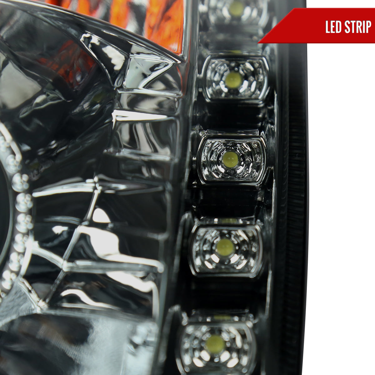 2003-2005 Nissan 350Z Projector Headlights w/ SMD LED Light Strip (Chrome Housing/Smoked Lens)