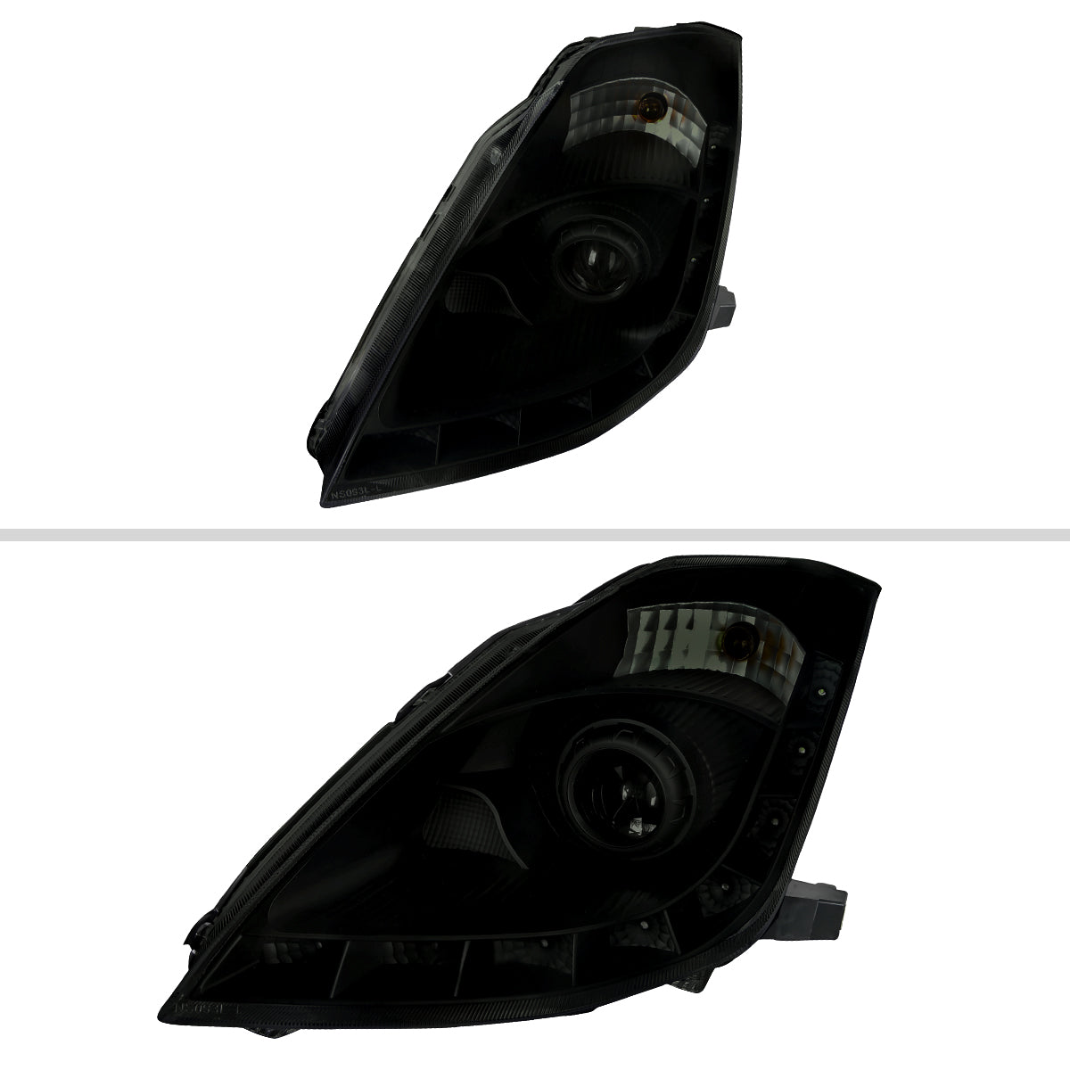 2006-2009 Nissan 350Z SMD LED Light Strip Projector Headlights (Black Housing/Smoked Lens)