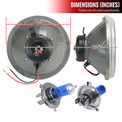 Universal 7" Round H4 Projector Headlights (Matte Black Housing/Clear Lens)
