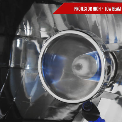 Universal 7"x6" H4 Projector Headlights (Matte Black Housing/Clear Lens)