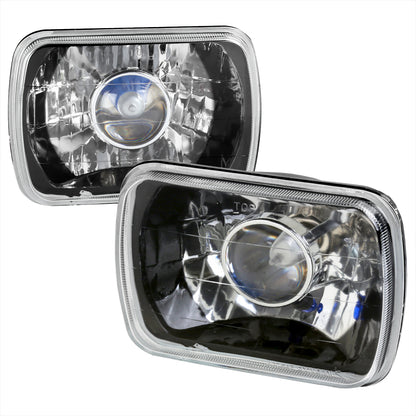 Universal 7"x6" H4 Projector Headlights (Matte Black Housing/Clear Lens)