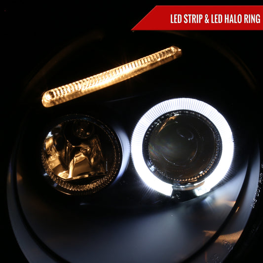 1998-2005 Volkswagen Beetle Halo Projector Headlights (Matte Black Housing/Clear Lens)