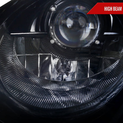 1997-2004 Porsche Boxster 986/911 996 LED Light Strip Projector Headlights w/ LED Turn Signal Lights (Glossy Black Housing/Smoked Lens)