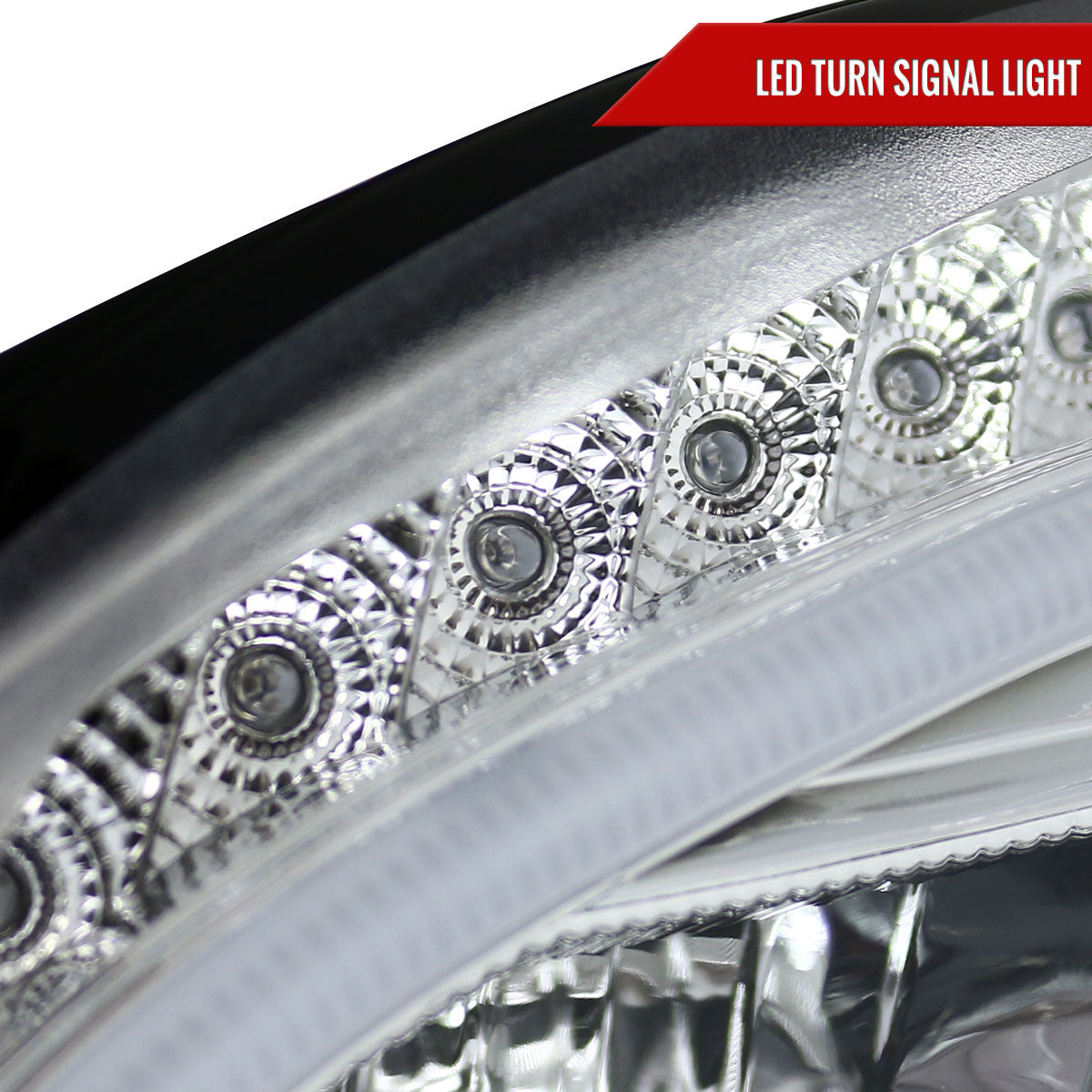 2008-2011 Mercedes Benz W204 C Class Projector Headlights w/ LED Light Bar & LED Turn Signal Lights (Chrome Housing/Clear Lens)