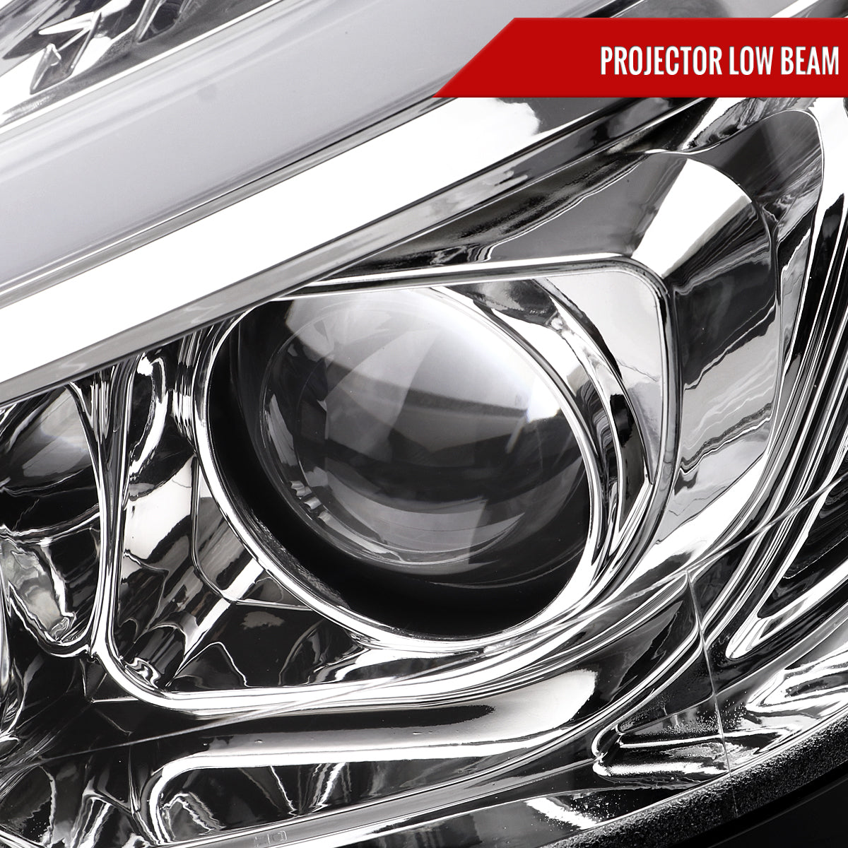 2012-2014 Mercedes-Benz W204 C-Class Switchback Sequential LED Bar Projector Headlights (Chrome Housing/Clear Lens)