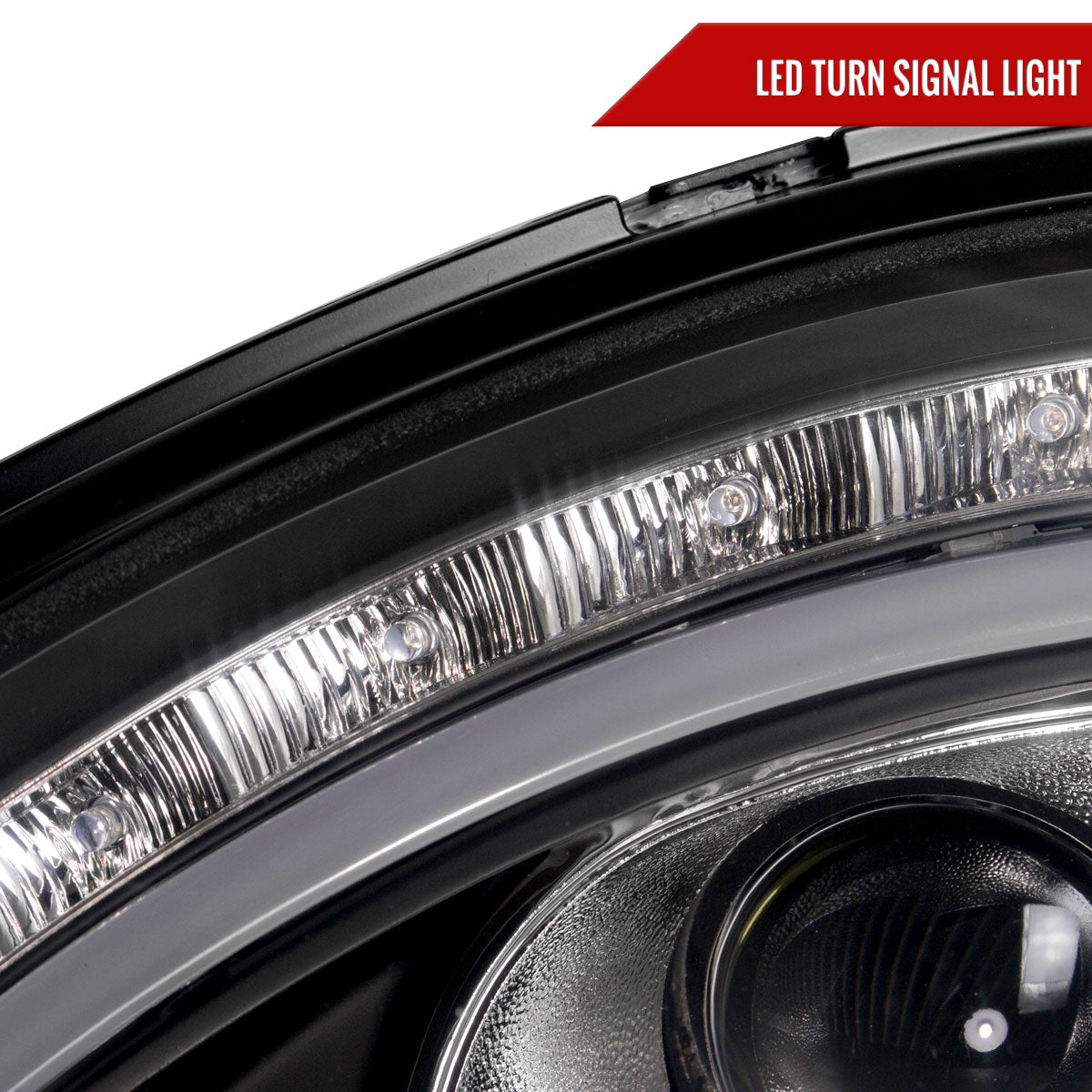 1998-2006 Mercedes Benz W220 S Class Projector Headlights w/ LED Light Strip & Turn Signal Lights (Matte Black Housing/Clear Lens)