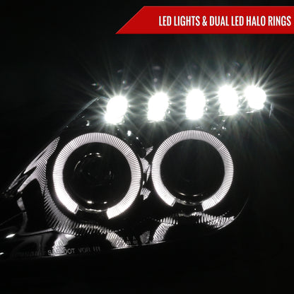 2000-2005 Toyota Celica Dual Halo Projector Headlights (Glossy Black Housing/Smoked Lens)