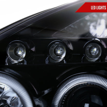 2000-2005 Toyota Celica Dual Halo Projector Headlights (Glossy Black Housing/Smoked Lens)