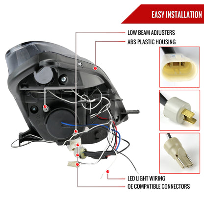 2000-2005 Toyota Celica Dual Halo Projector Headlights (Glossy Black Housing/Smoked Lens)