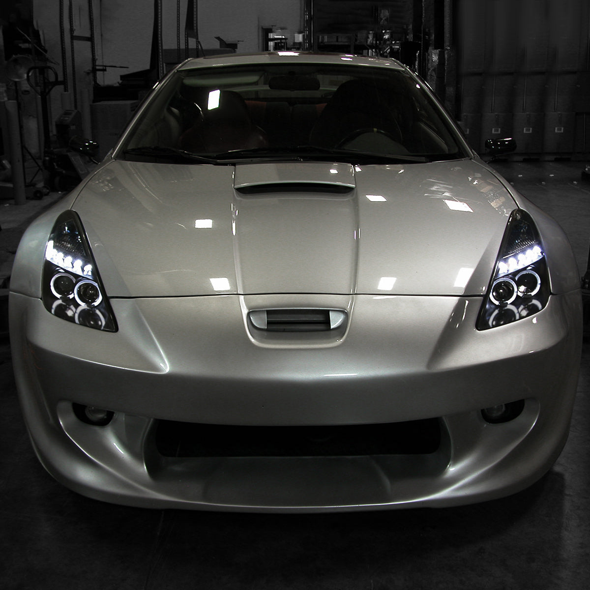 2000-2005 Toyota Celica Dual Halo Projector Headlights (Glossy Black Housing/Smoked Lens)