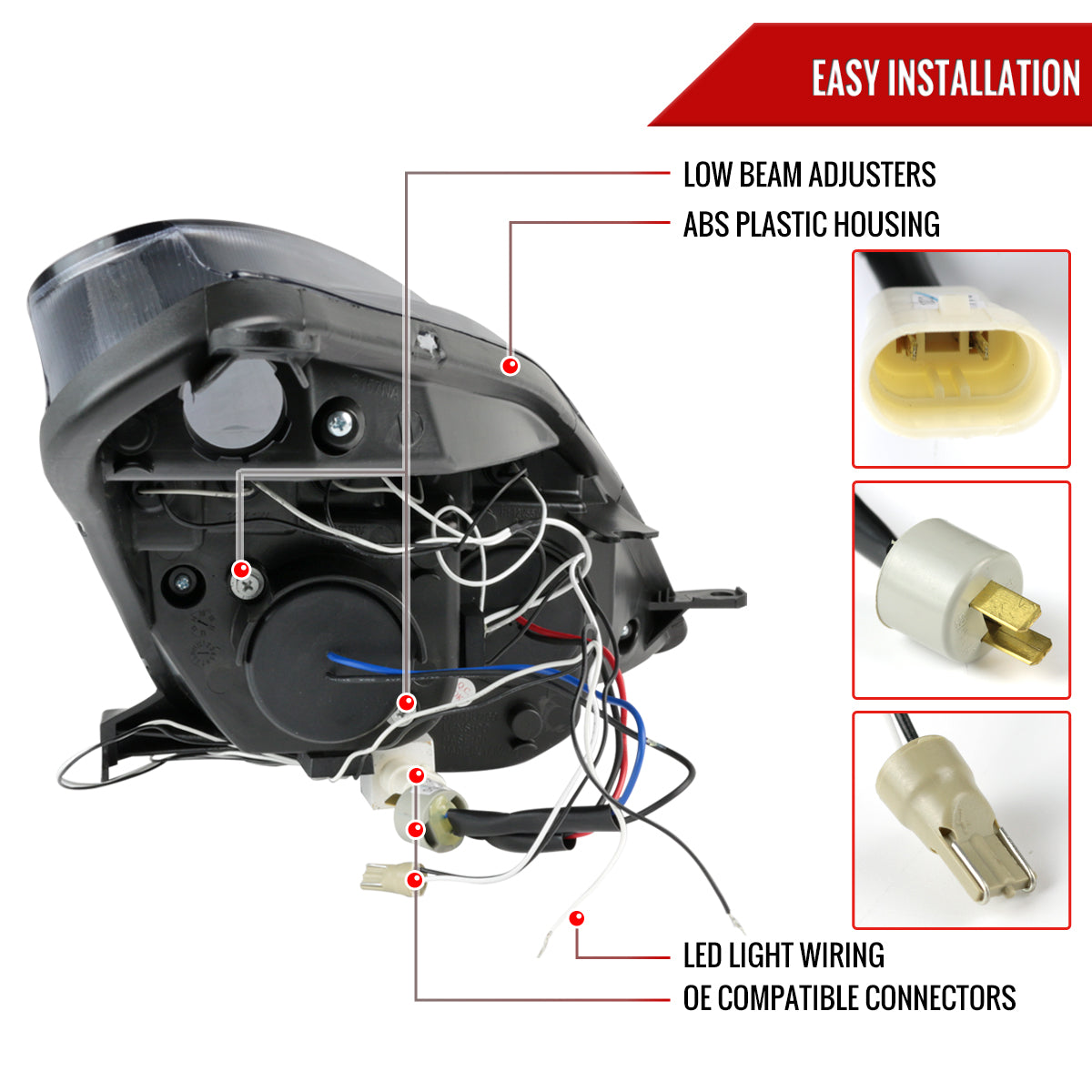 2000-2005 Toyota Celica Dual Halo Projector Headlights (Matte Black Housing/Clear Lens)