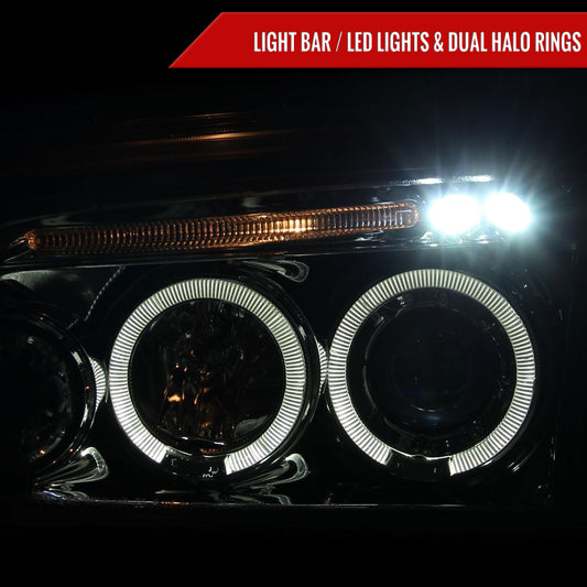 2005-2010 Dodge Charger Dual Halo Projector Headlights (Chrome Housing/Clear Lens)