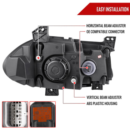 2015-2023 Dodge Charger LED Strip Projector Headlights w/ LED Sequential Turn Signal (Matte Black Housing/Clear Lens)