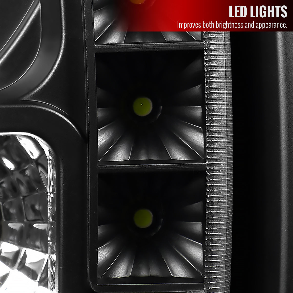 1997-2001 Jeep Cherokee Halo Projector Headlights w/ SMD LED Light Strip (Matte Black Housing/Clear Lens)