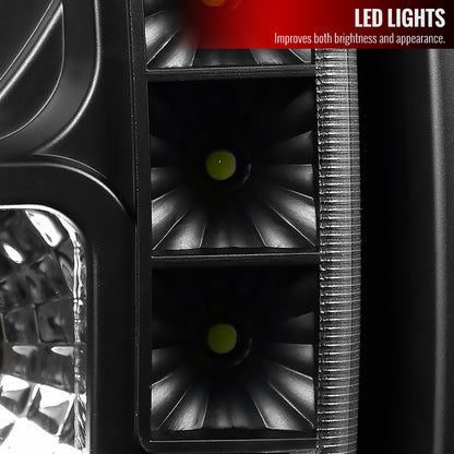 1997-2001 Jeep Cherokee Halo Projector Headlights w/ SMD LED Light Strip (Matte Black Housing/Clear Lens)