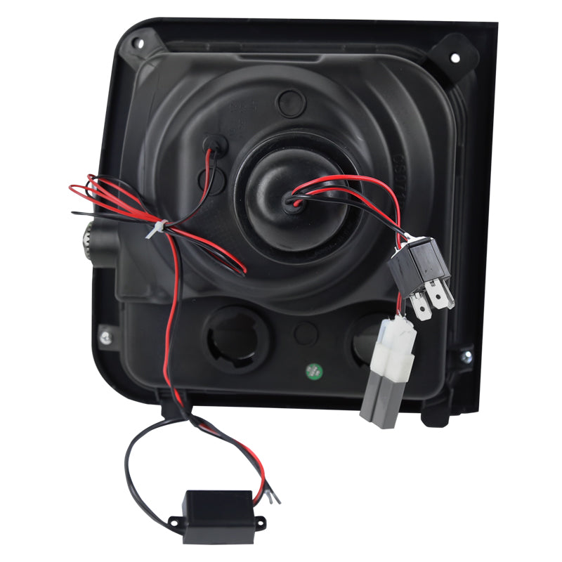 1997-2001 Jeep Cherokee Halo Projector Headlights w/ SMD LED Light Strip (Matte Black Housing/Clear Lens)