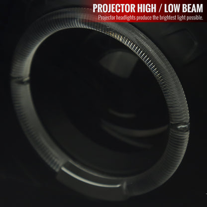 1997-2001 Jeep Cherokee Halo Projector Headlights w/ SMD LED Light Strip (Black Housing/Smoked Lens)