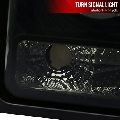 1997-2001 Jeep Cherokee Halo Projector Headlights w/ SMD LED Light Strip (Black Housing/Smoked Lens)