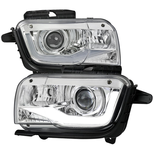 2010-2013 Chevrolet Camaro LED Bar Projector Headlights (Chrome Housing/Clear Lens)