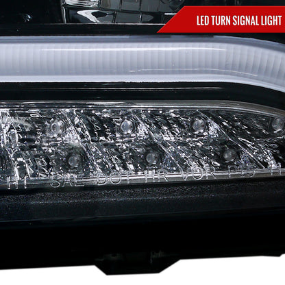 2011-2015 Chevrolet Cruze / 2016 Cruze Limited LED Bar Halo Projector Headlights w/ LED Turn Signal Lights (Glossy Black Housing/Smoked Lens)