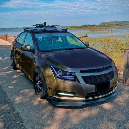 2011-2015 Chevrolet Cruze / 2016 Cruze Limited LED Bar Halo Projector Headlights w/ LED Turn Signal Lights (Glossy Black Housing/Smoked Lens)