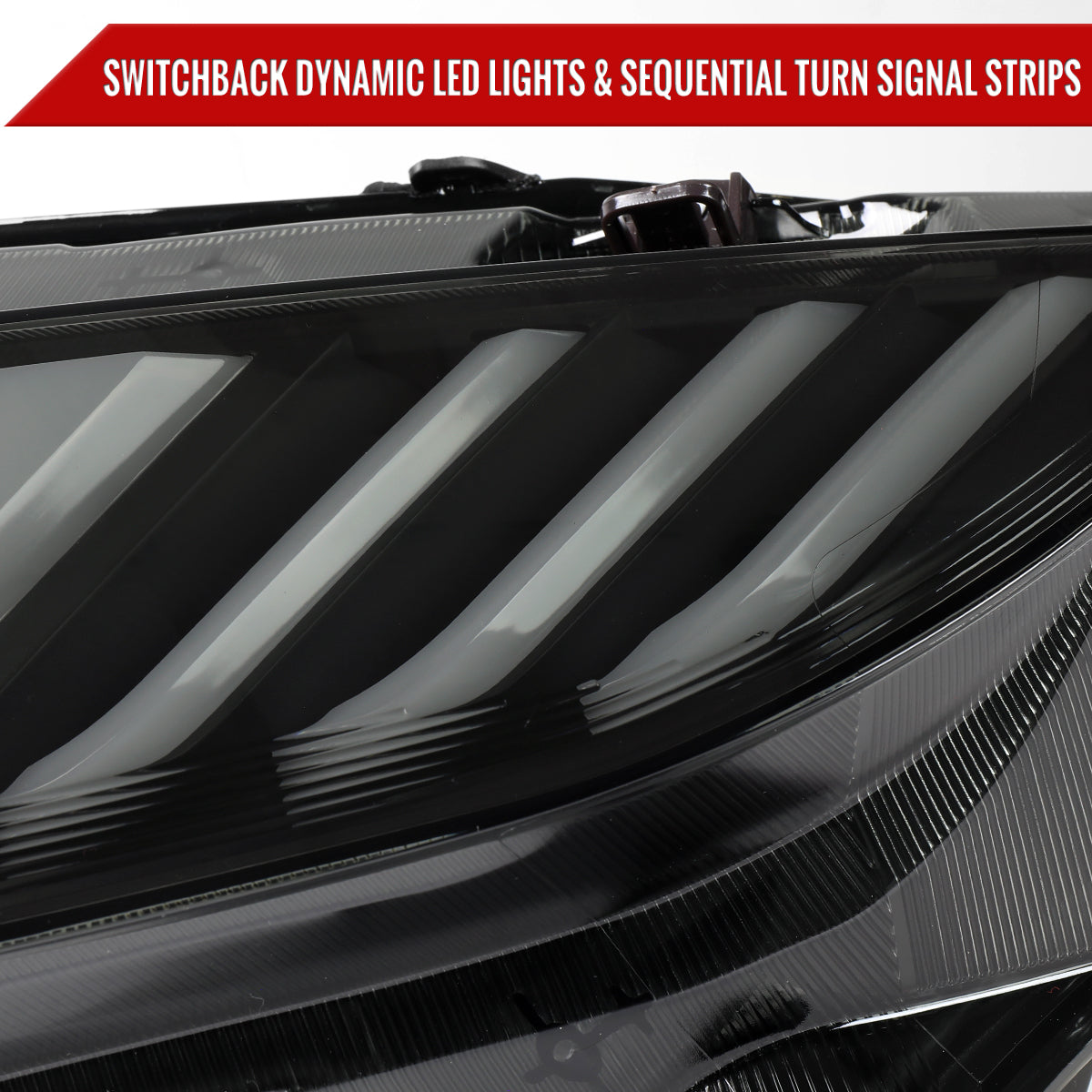 2016-2021 Honda Civic Projector Headlights w/ LED Switchback Sequential Turn Signal (Matte Black Housing/Smoked Lens)