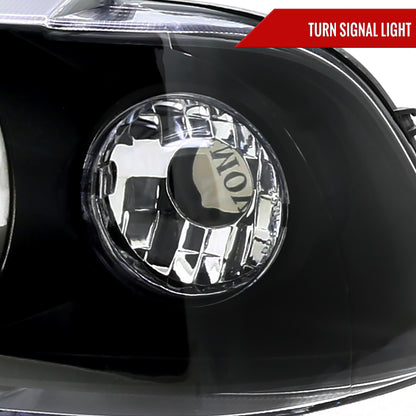 1992-1998 BMW E36 3 Series Coupe/Sedan Dual Halo Projector Headlights (Matte Black Housing/Clear Lens)