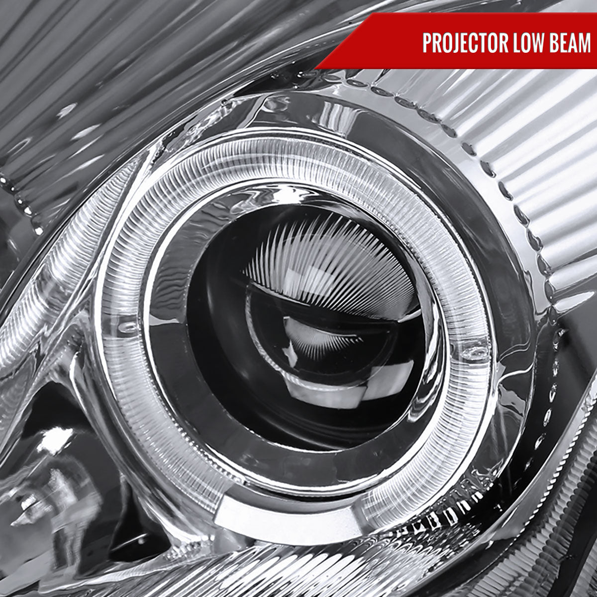 2000-2005 Mitsubishi Eclipse Dual Halo Projector Headlights w/ SMD LED Light Strip (Chrome Housing/Clear Lens)