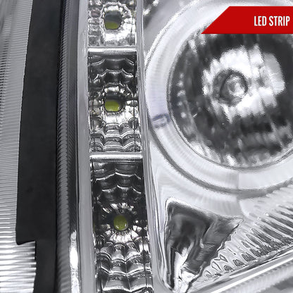2000-2005 Mitsubishi Eclipse Dual Halo Projector Headlights w/ SMD LED Light Strip (Chrome Housing/Clear Lens)