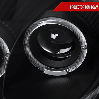 2000-2005 Mitsubishi Eclipse Dual Halo Projector Headlights w/ SMD LED Light Strip (Matte Black Housing/Clear Lens)