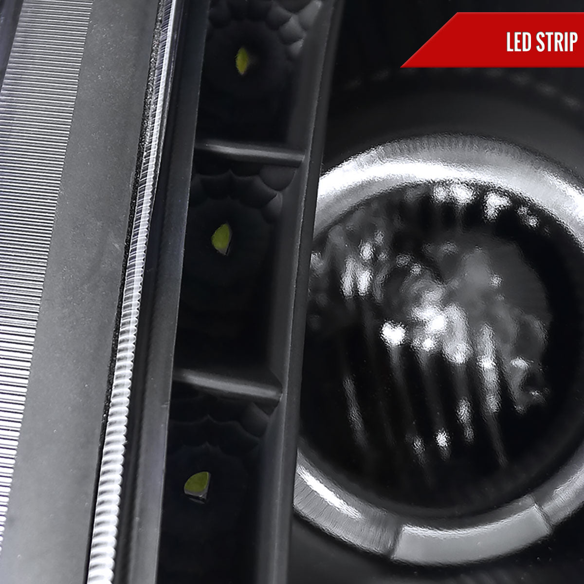 2000-2005 Mitsubishi Eclipse Dual Halo Projector Headlights w/ SMD LED Light Strip (Matte Black Housing/Clear Lens)