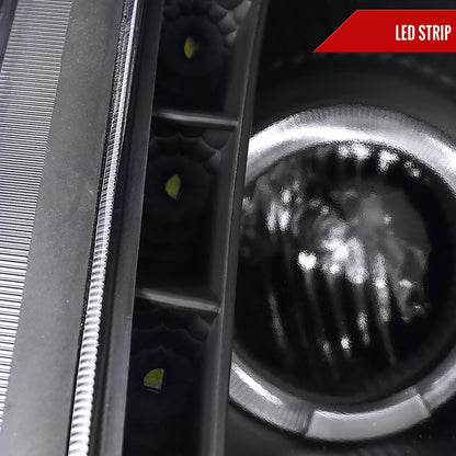 2000-2005 Mitsubishi Eclipse Dual Halo Projector Headlights w/ SMD LED Light Strip (Matte Black Housing/Clear Lens)