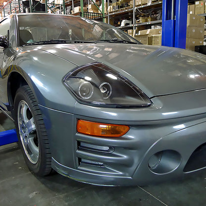2000-2005 Mitsubishi Eclipse Dual Halo Projector Headlights w/ SMD LED Light Strip (Matte Black Housing/Clear Lens)