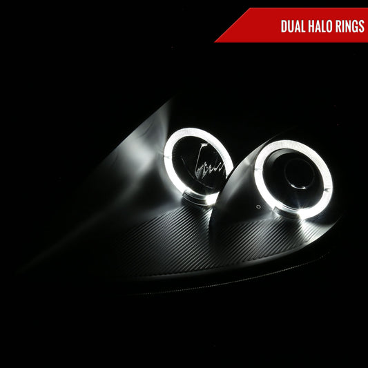 2000-2005 Mitsubishi Eclipse Dual Halo Projector Headlights (Black Housing/Smoked Lens)