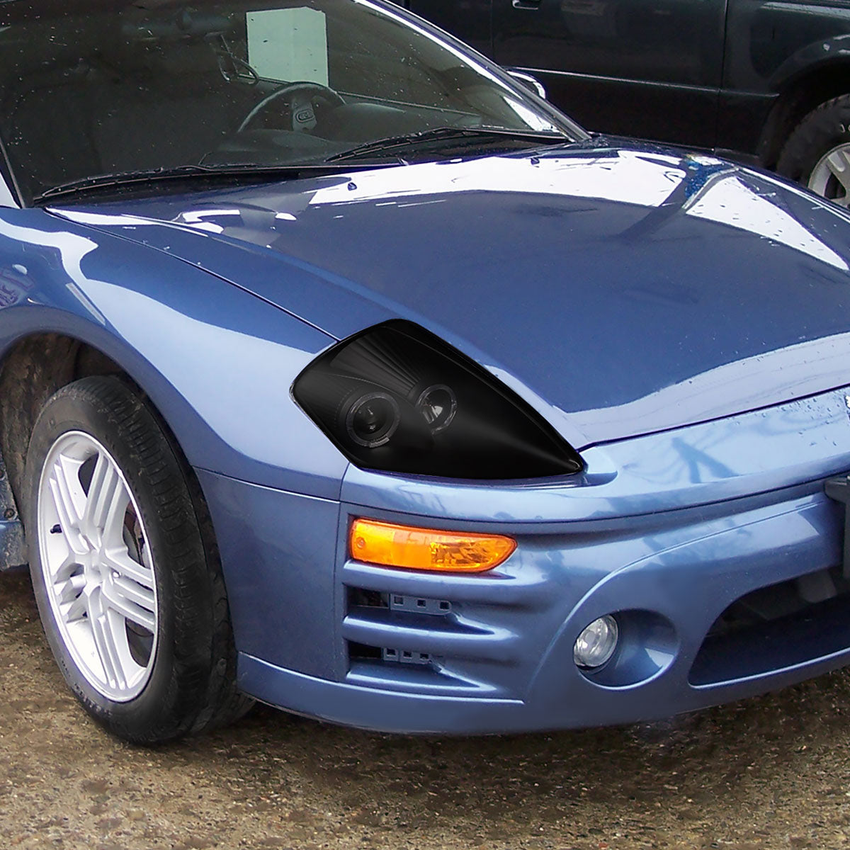 2000-2005 Mitsubishi Eclipse Dual Halo Projector Headlights (Black Housing/Smoked Lens)