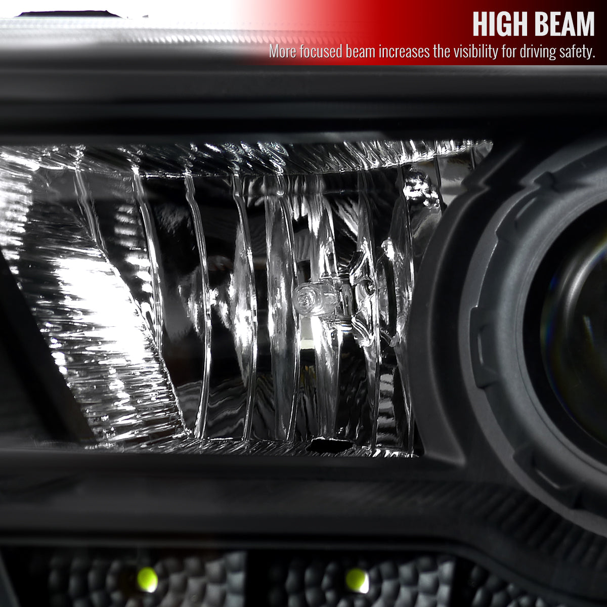 1999-2004 Ford F-250/F-350/F-450/F-550/Excursion Projector Headlights w/ SMD LED Light Strip (Matte Black Housing/Clear Lens)