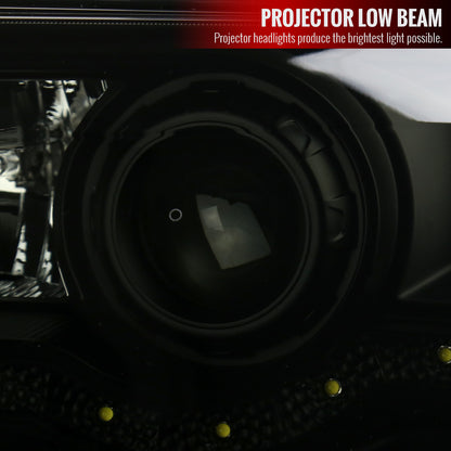 1999-2004 Ford F-250/F-350/F-450/F-550/Excursion Projector Headlights w/ SMD LED Light Strip (Black Housing/Smoked Lens)