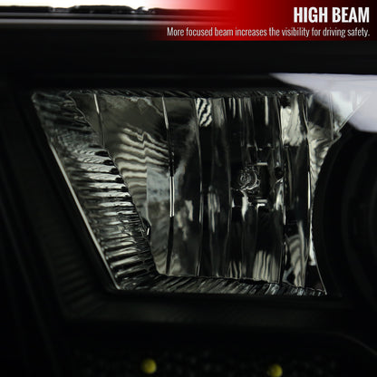 1999-2004 Ford F-250/F-350/F-450/F-550/Excursion Projector Headlights w/ SMD LED Light Strip (Black Housing/Smoked Lens)