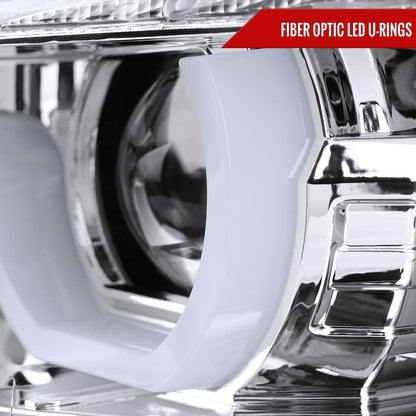 2012-2015 F30 3 Series Sedan Dual U-Bar Projector Headlights w/ LED Turn Signal Lights (Chrome Housing/Clear Lens)
