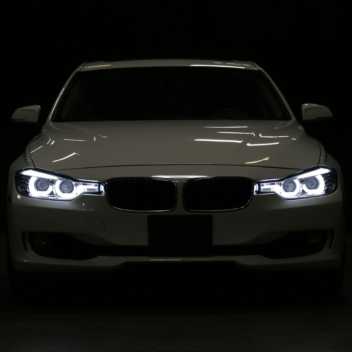 2012-2015 F30 3 Series Sedan Dual U-Bar Projector Headlights w/ LED Turn Signal Lights (Chrome Housing/Clear Lens)