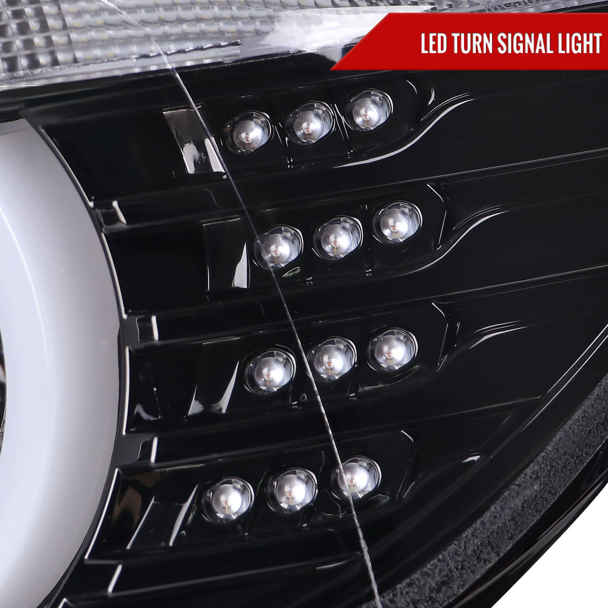 2012-2015 F30 3 Series Sedan Dual U-Bar Projector Headlights w/ LED Turn Signal Lights (Jet Black Housing/Clear Lens)