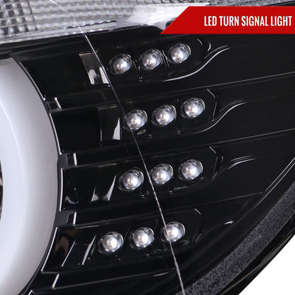 2012-2015 F30 3 Series Sedan Dual U-Bar Projector Headlights w/ LED Turn Signal Lights (Jet Black Housing/Clear Lens)