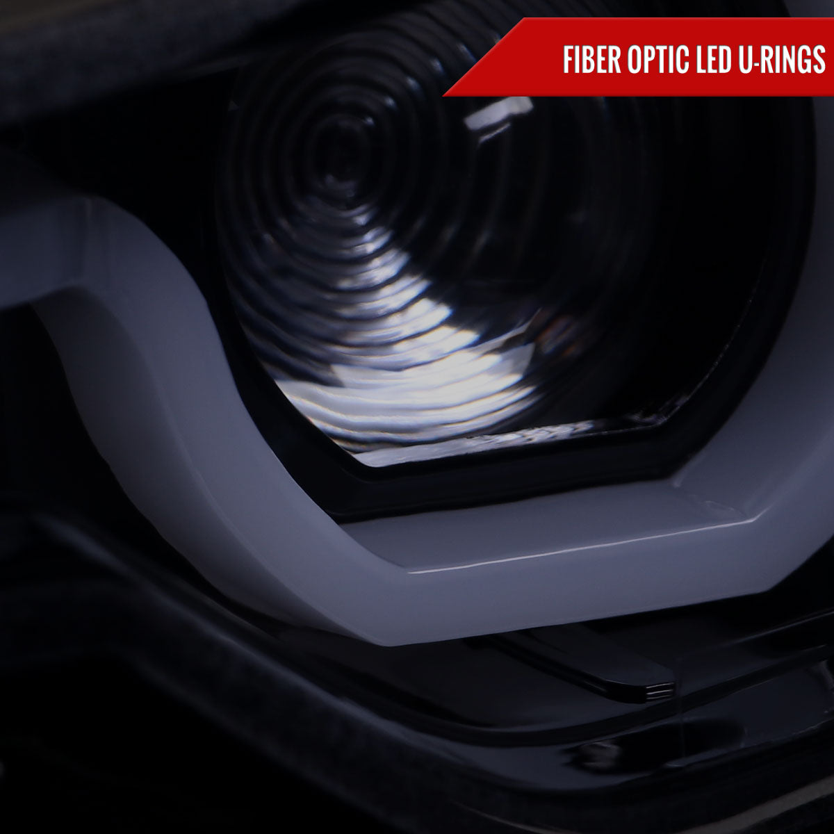 2012-2015 BMW F30 3 Series Sedan Dual LED U-Bar Projector HID-Compatible Headlights w/ LED Turn Signal Lights (Glossy Black Housing/Smoked Lens)