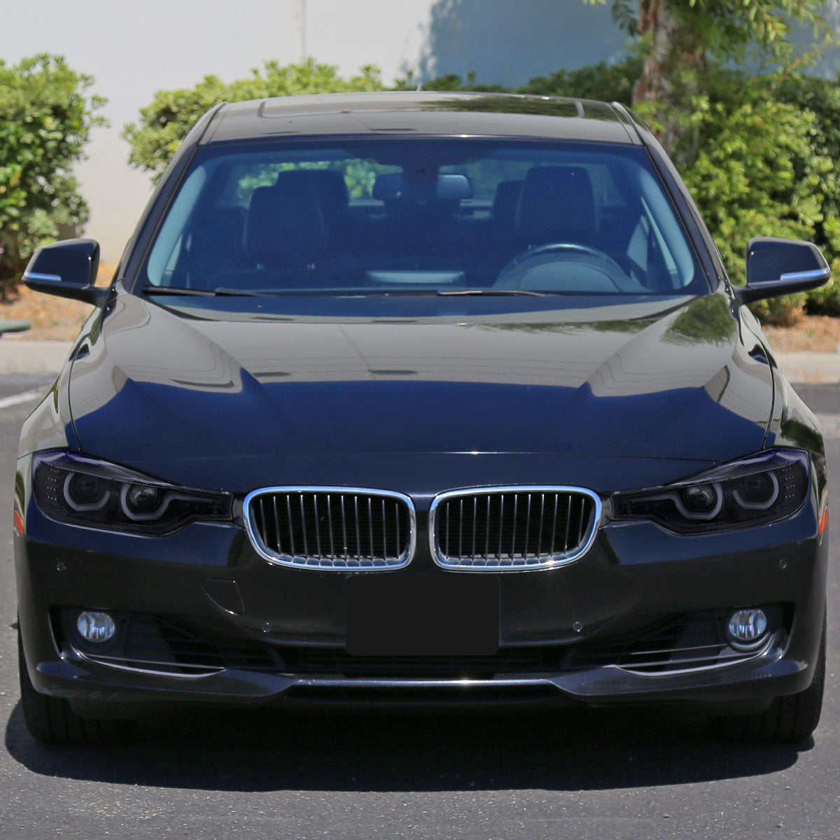 2012-2015 BMW F30 3 Series Sedan Dual LED U-Bar Projector HID-Compatible Headlights w/ LED Turn Signal Lights (Glossy Black Housing/Smoked Lens)