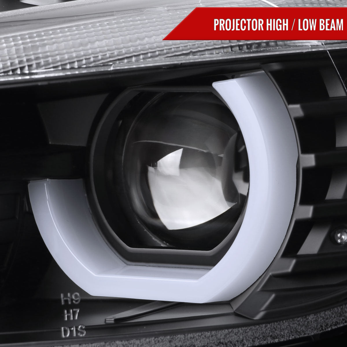 2012-2015 F30 3 Series Sedan Dual U-Bar Projector Headlights w/ LED Turn Signal Lights (Matte Black Housing/Clear Lens)