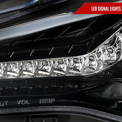 2012-2017 Scion FRS/ Toyota 86 LED Bar Projector Headlights w/ LED Turn Signal Lights (Jet Black Housing/Clear Lens)